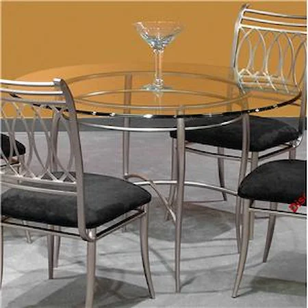 Metal Dining Table w/ Glass Top